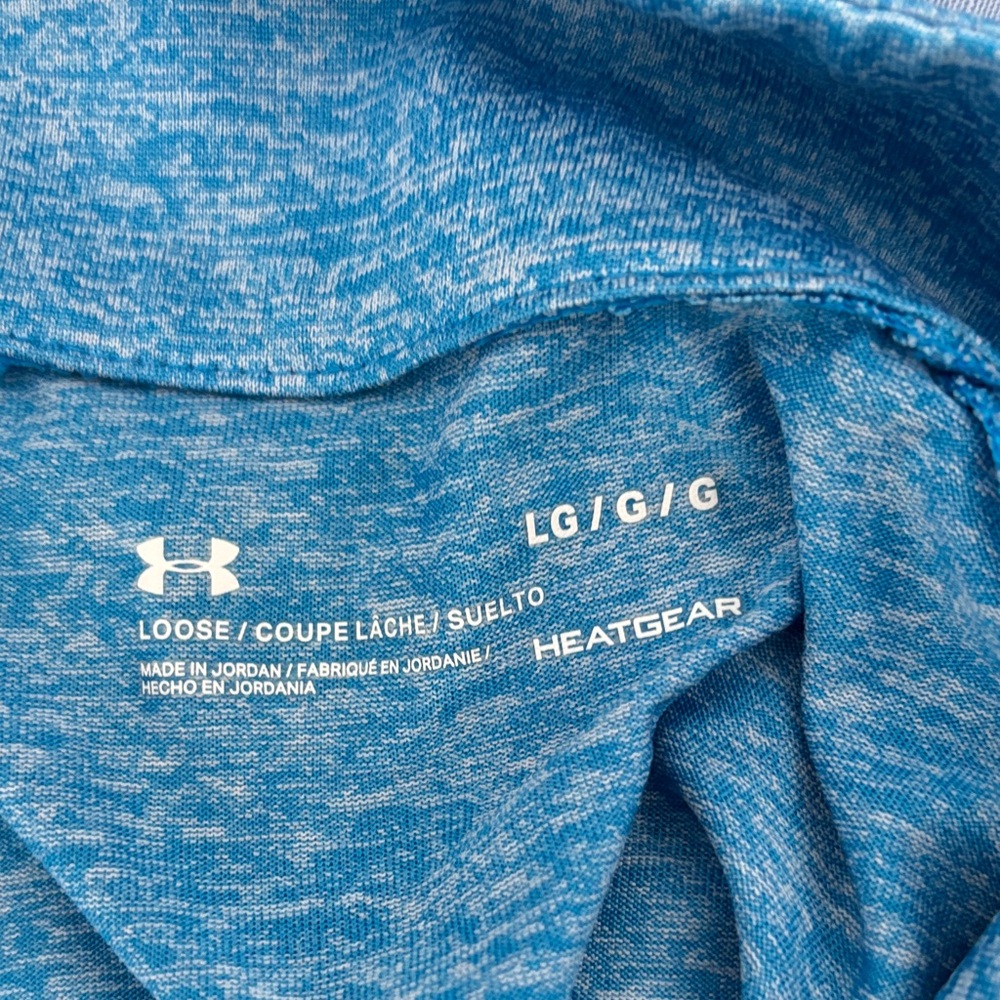 Under Armour Heat Gear Heathered Blue Performance Pullover - Picture 2 of 2